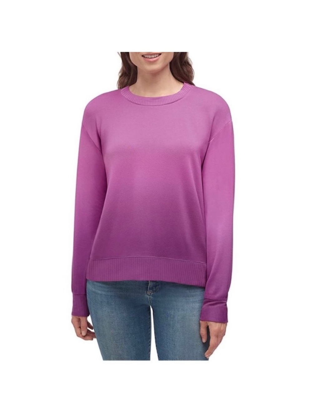 Splendid Purple Ombre Crewneck Sweater